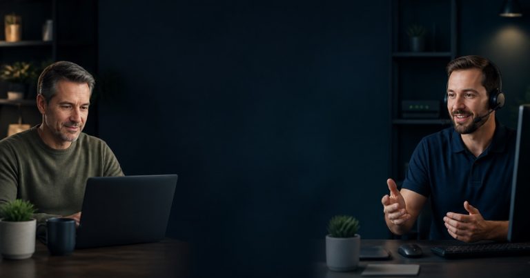 IT helpdesk engineer assisting a small-business laptop user remotely